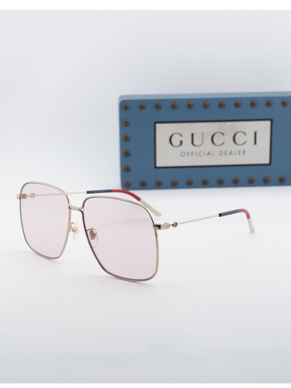 Gucci GG0394S 004 Women Square Sunglasses - Gold / Pink
